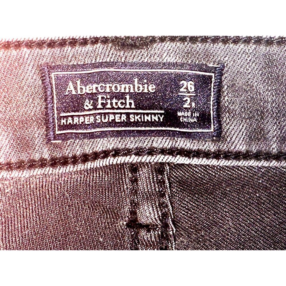 Abercrombie Fitch 26 Harper Super Skinny Jeans Gray Washed Stretch Denim - Picture 5 of 8